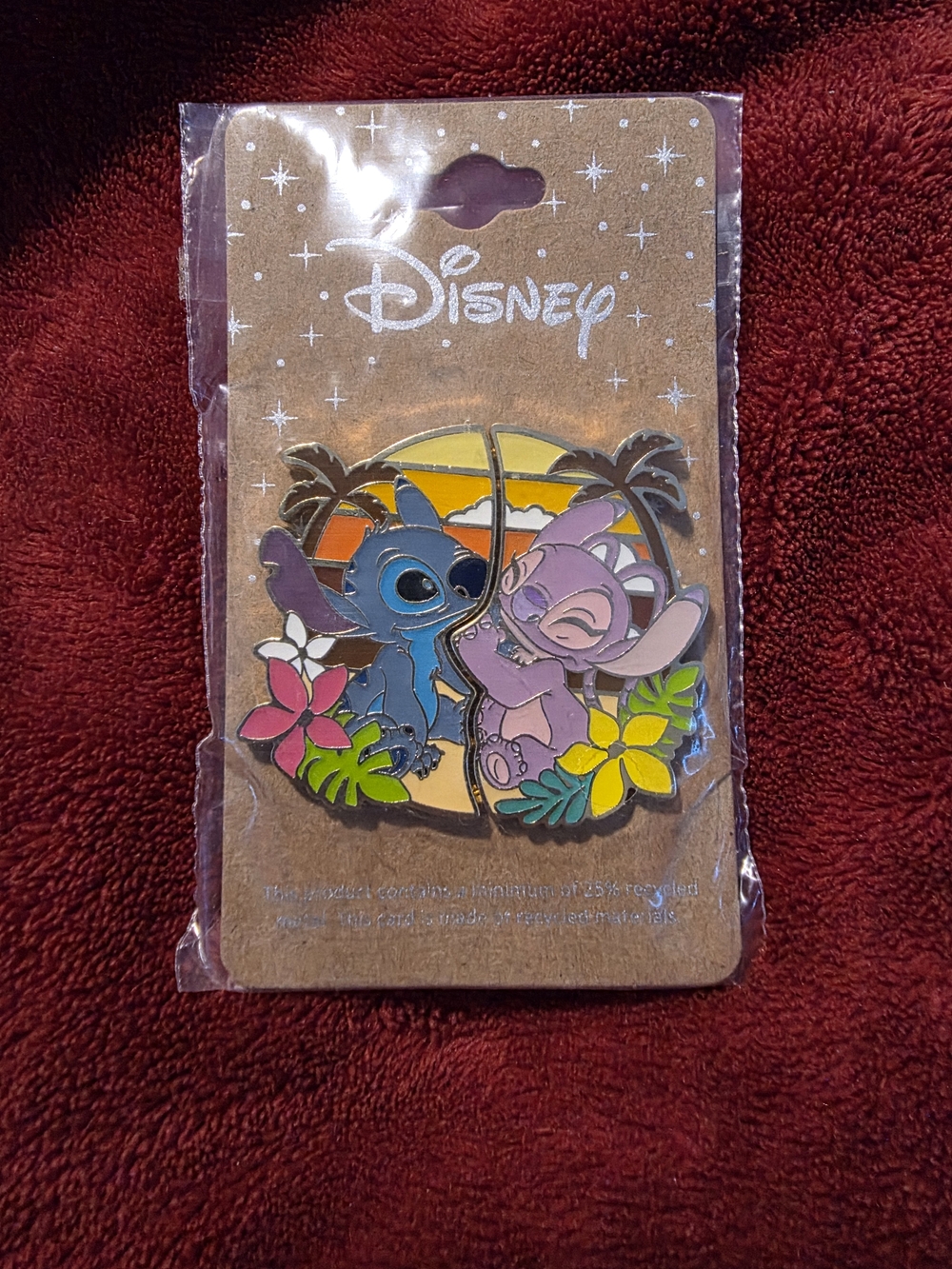 Disney Stitch & Angel Sunset Enamel Pin BoxLunch NEW